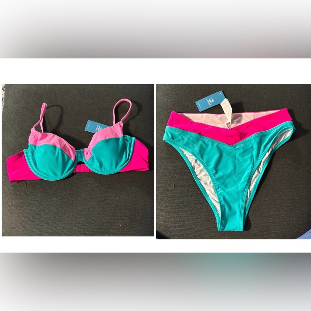 Pink and Teal Bikini